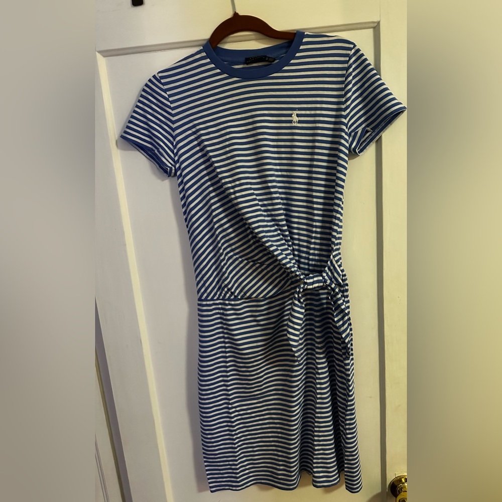 Polo blue and white striped dress XS
